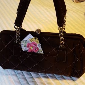 NWT Vera Bradley chain link handbag Espresso